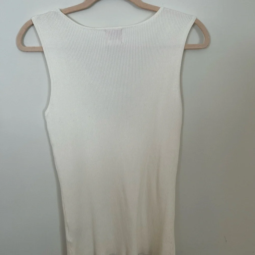 Ruby Rd Beaded White Tank Top size (M) - Picture 5 of 6